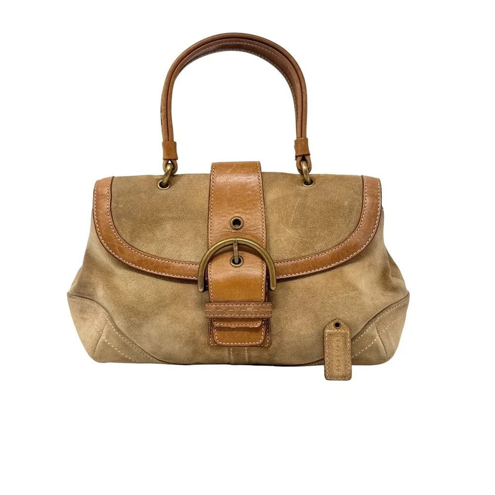 Coach Soho Top Handle Satchel Tan Suede Limited Edition 2005 Vintage 9672‎